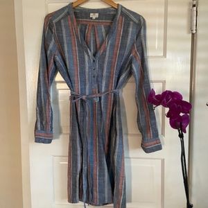 AG Jeans Henley Striped Shirt Dress